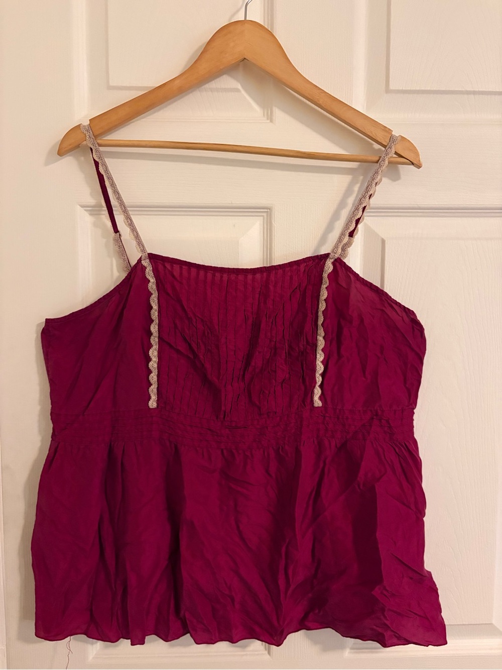 Vintage Old Navy Silk Lace Trim Babydoll Top